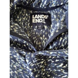 Lands’ End Blue Fleece 1/4 Quarter Zip Pattern Sweater Sweatshirt - Size S